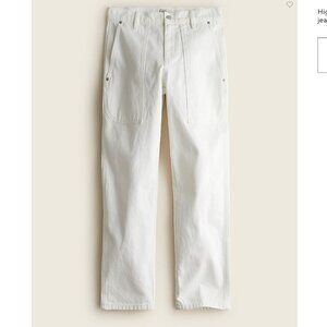J.Crew High-rise patch pocket straight-leg jean in white‎ 28